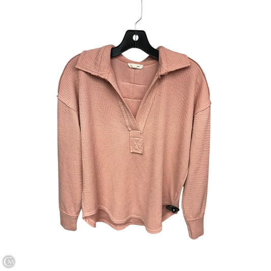 Top Long Sleeve By Blu Pepper In Peach, Size: S