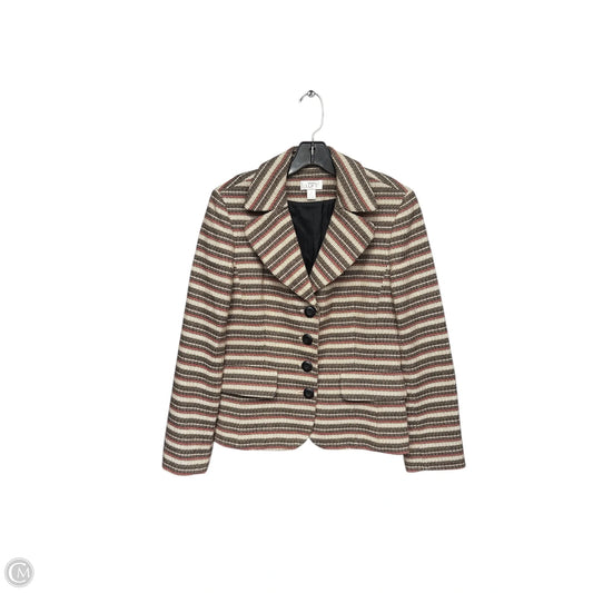 Blazer By Loft In Striped Pattern, Size: 8