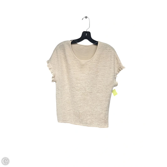 Top Short Sleeve By Clothes Mentor In Cream, Size: L