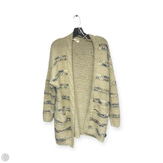 Sweater Cardigan By Debut In Blue & Tan