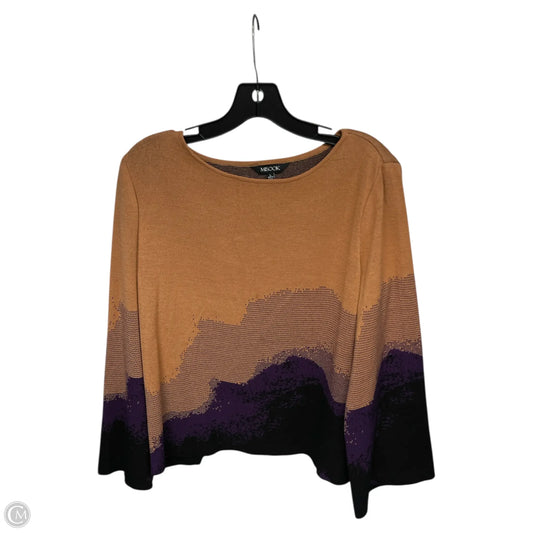 Sweater By Misook In Orange & Purple, Size: L