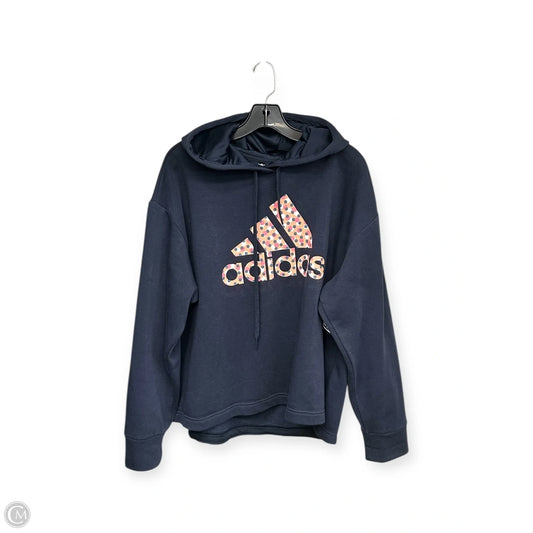 Athletic Sweatshirt Hoodie By Adidas In Blue, Size: 3x