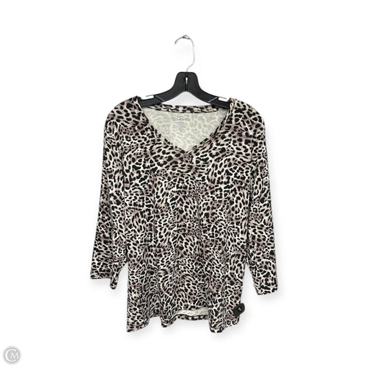 Top 3/4 Sleeve By Chicos In Animal Print, Size: Xl