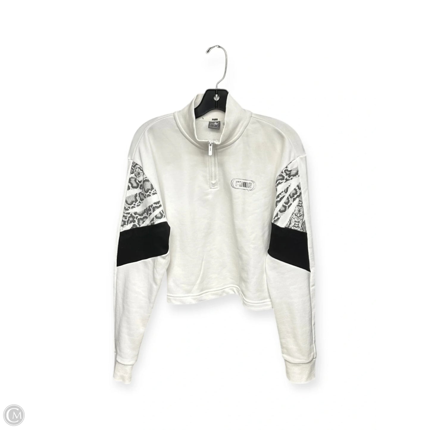 Athletic Sweatshirt Collar By Puma In Black & White, Size: L