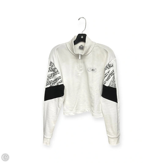 Athletic Sweatshirt Collar By Puma In Black & White, Size: L