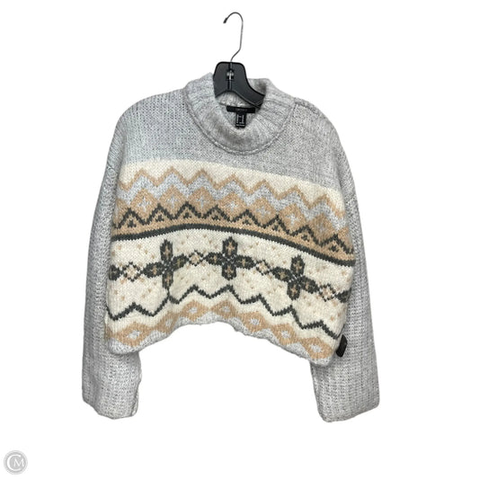 Sweater By Forever 21 In Grey & Tan, Size: M