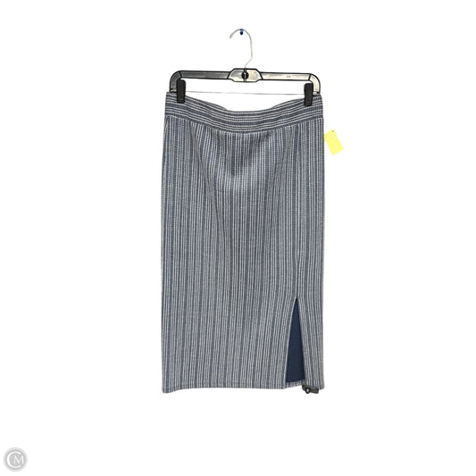 Skirt Midi By Loft In Blue & White, Size: M