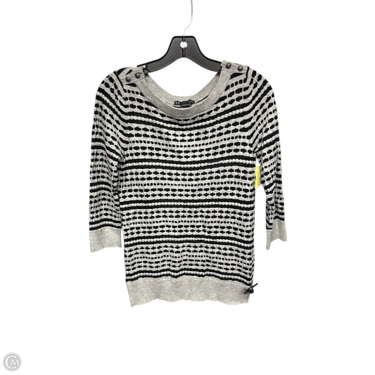 Top 3/4 Sleeve By Armani Exchange In Black & Grey, Size: L