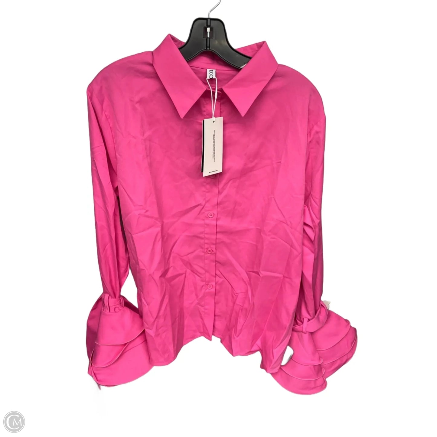 Blouse Long Sleeve By Clothes Mentor In Pink, Size: L