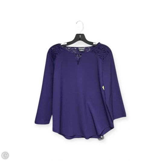 Top Long Sleeve By Van Heusen In Purple, Size: M