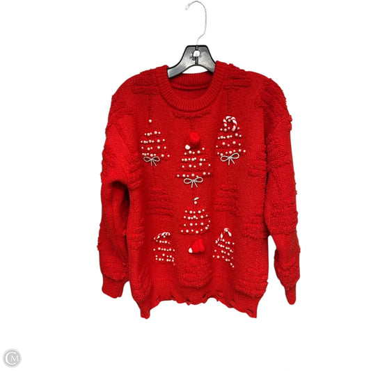 Sweater By Clothes Mentor In Red, Size: L