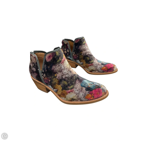 Boots Ankle Heels By Sofft In Floral Print, Size: 10