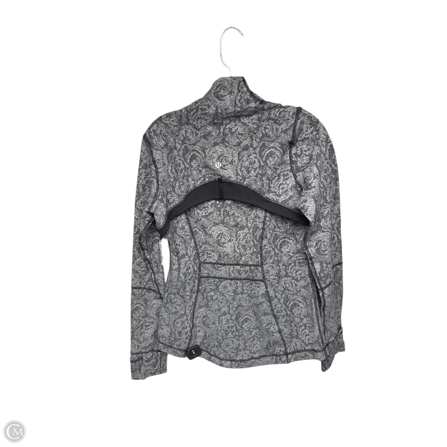 Athletic Jacket By Lululemon In Black & Grey, Size: 10