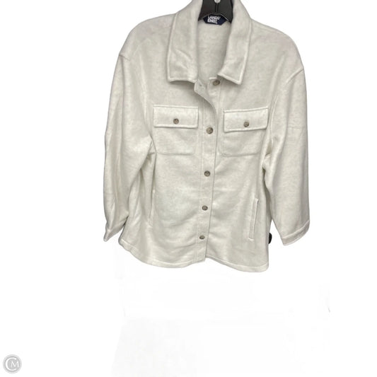 Jacket Shirt By Lands End In Grey, Size: 1x