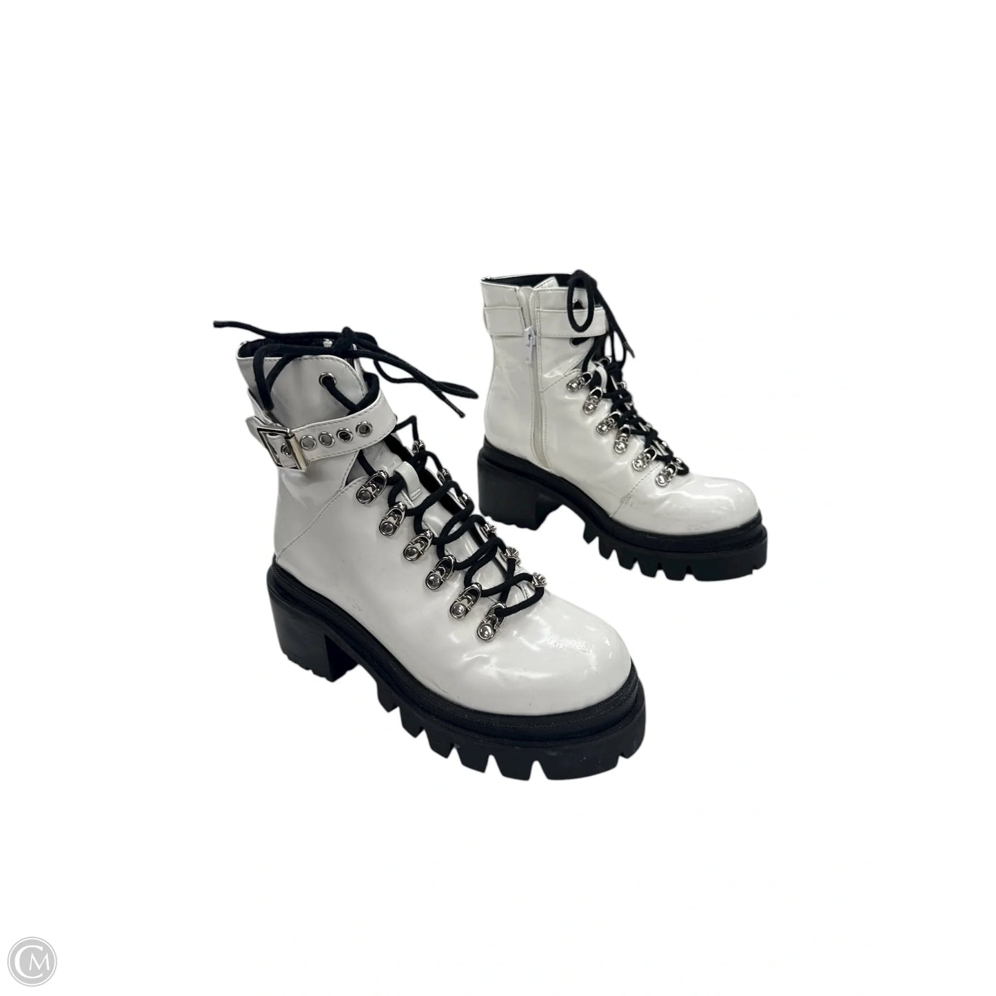 Boots Combat By Jeffrey Campbell In White, Size: 7.5