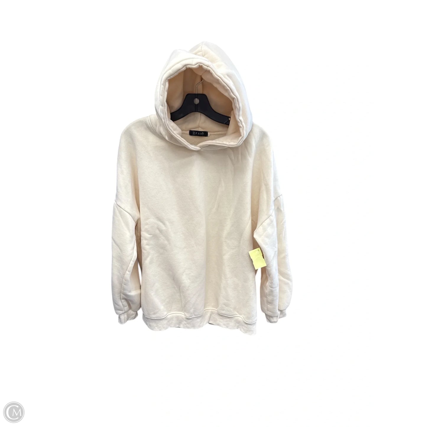 Sweatshirt Hoodie By Clothes Mentor In Cream, Size: L