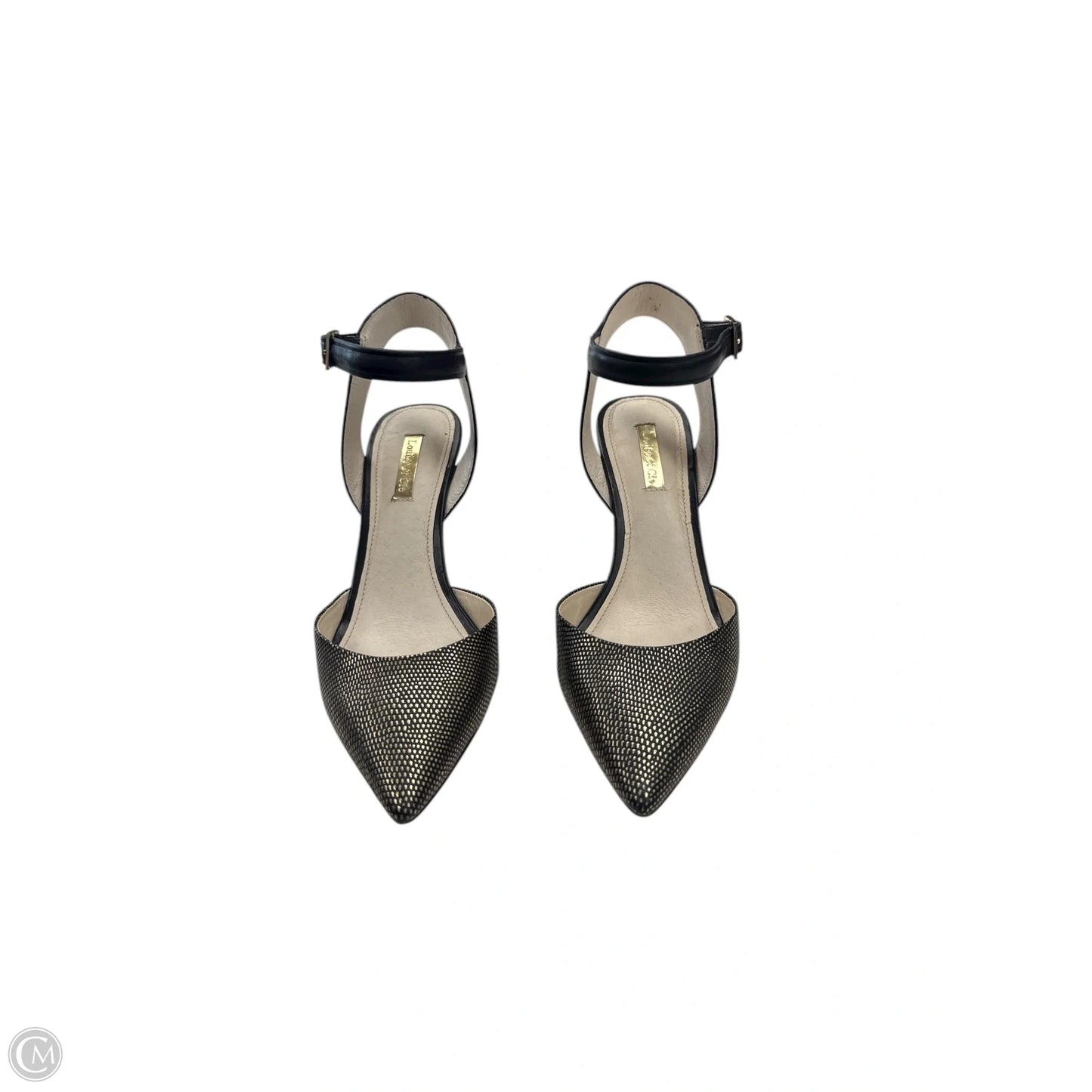 Shoes Heels Stiletto By Louise Et Cie In Black & Gold, Size: 8