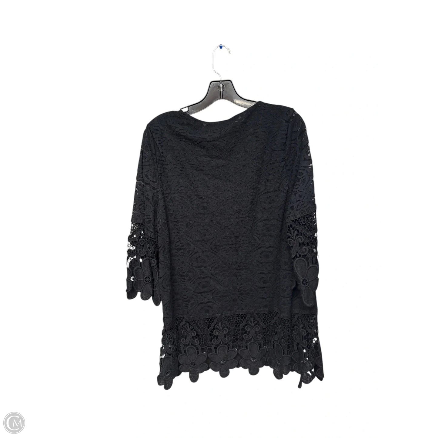 Top 3/4 Sleeve By Alfani In Black, Size: L