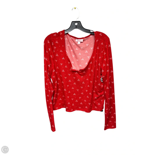 Top Long Sleeve By Colsie In Red, Size: M