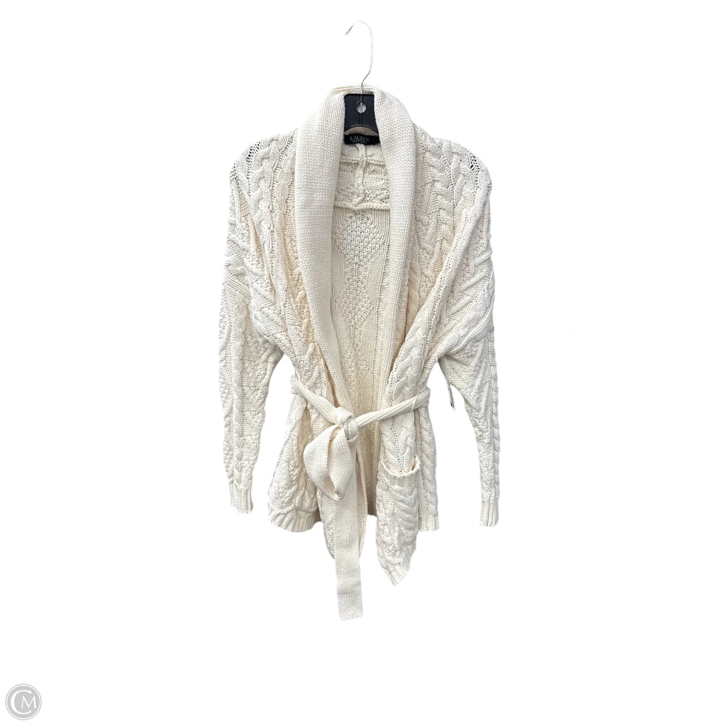 Sweater Cardigan By Lauren By Ralph Lauren In Cream, Size: L