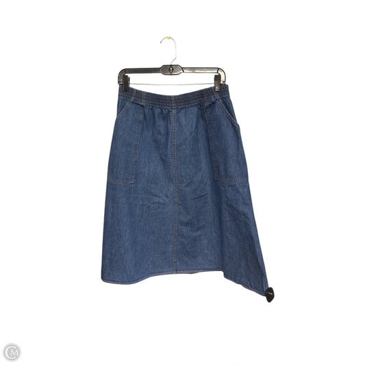 Skirt Midi By Clothes Mentor In Blue Denim, Size: L