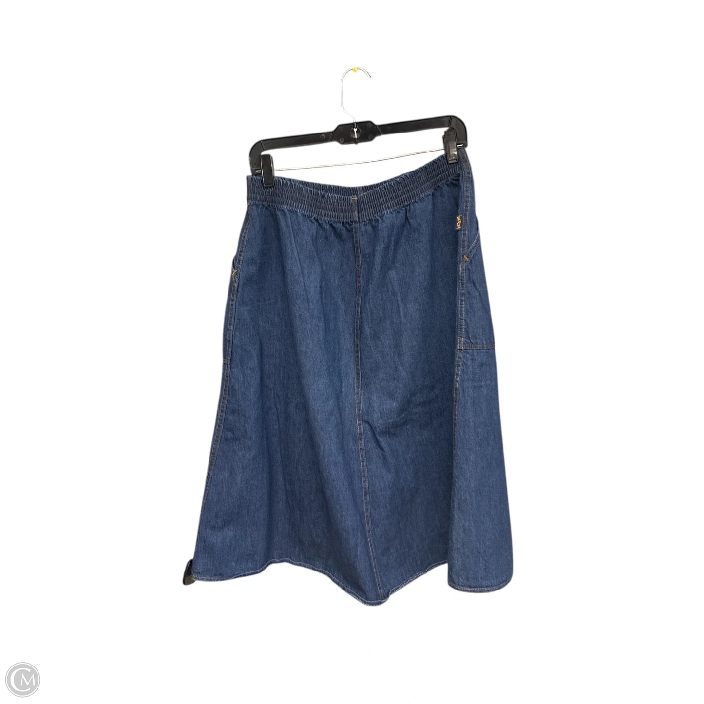 Skirt Midi By Clothes Mentor In Blue Denim, Size: L