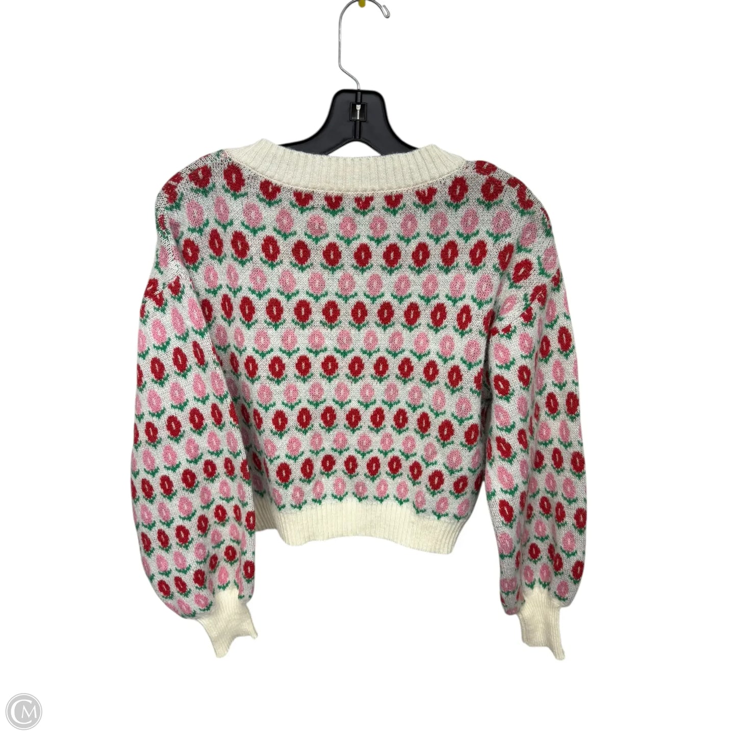 Sweater Cardigan By Shein In Pink & Red, Size: L