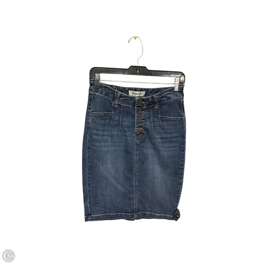 Skirt Midi By Liverpool In Blue Denim, Size: 6