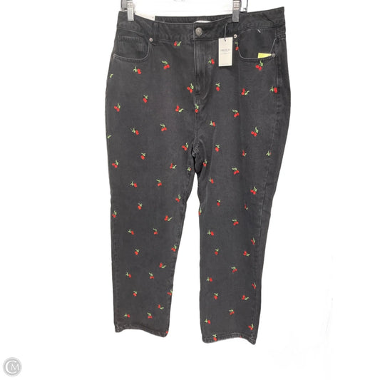 Jeans Wide Leg By Forever 21 In Black Denim, Size: 14