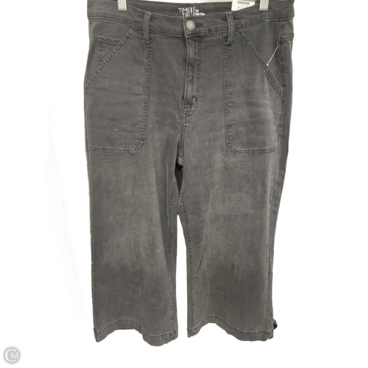 Jeans Wide Leg By Time And Tru In Black Denim, Size: 14