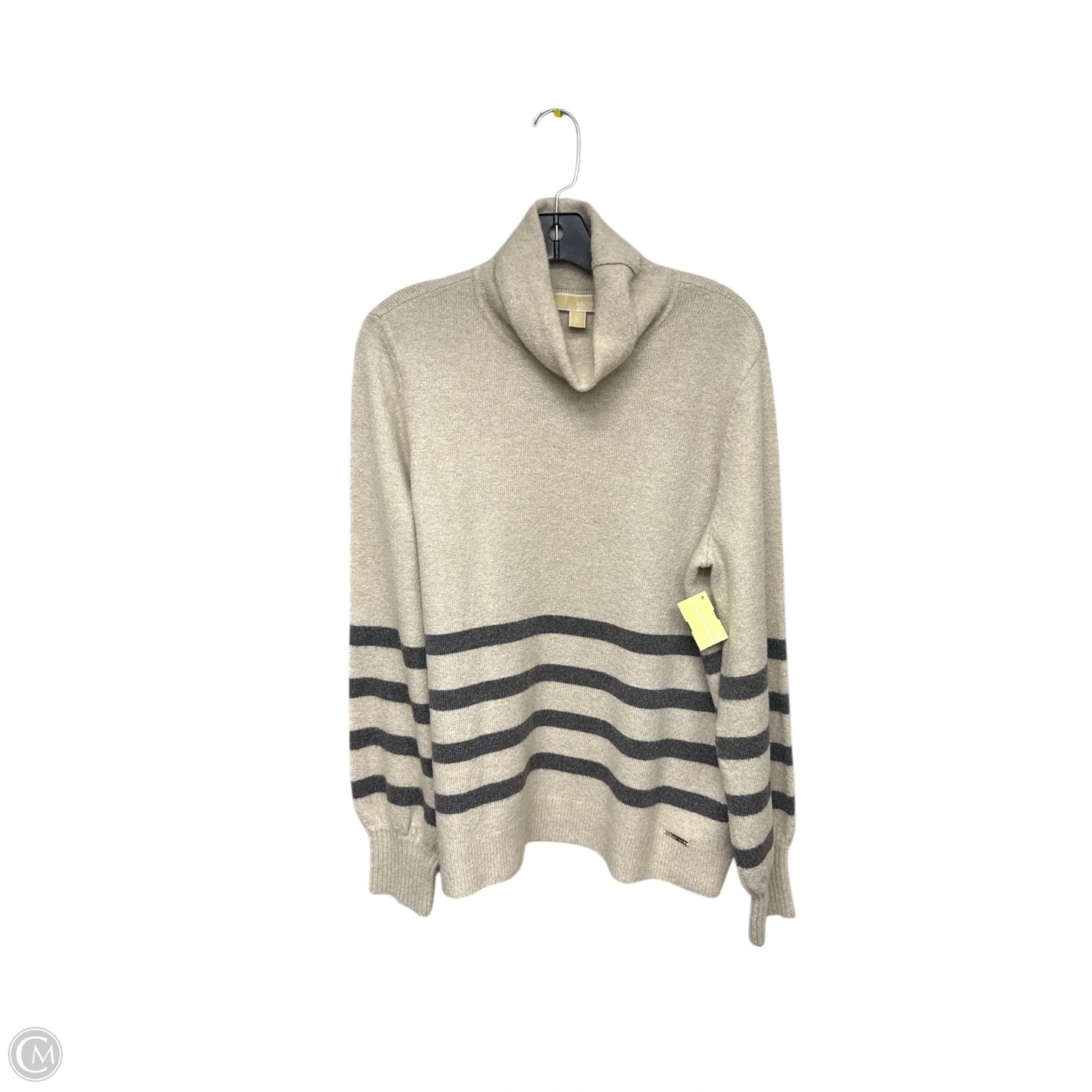 Sweater By Michael By Michael Kors In Grey & Tan, Size: Xl