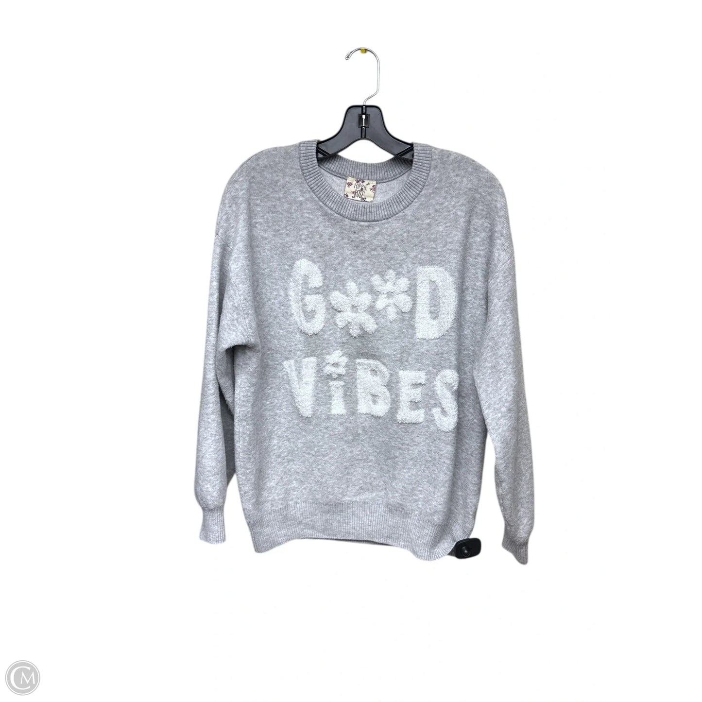 Sweater By Hippie Rose In Grey & White, Size: M