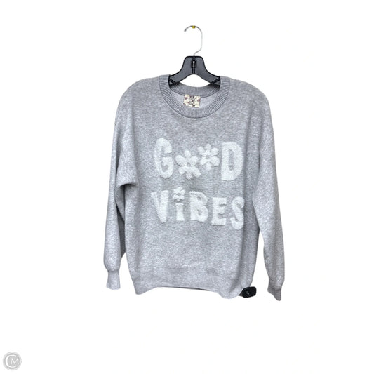 Sweater By Hippie Rose In Grey & White, Size: M