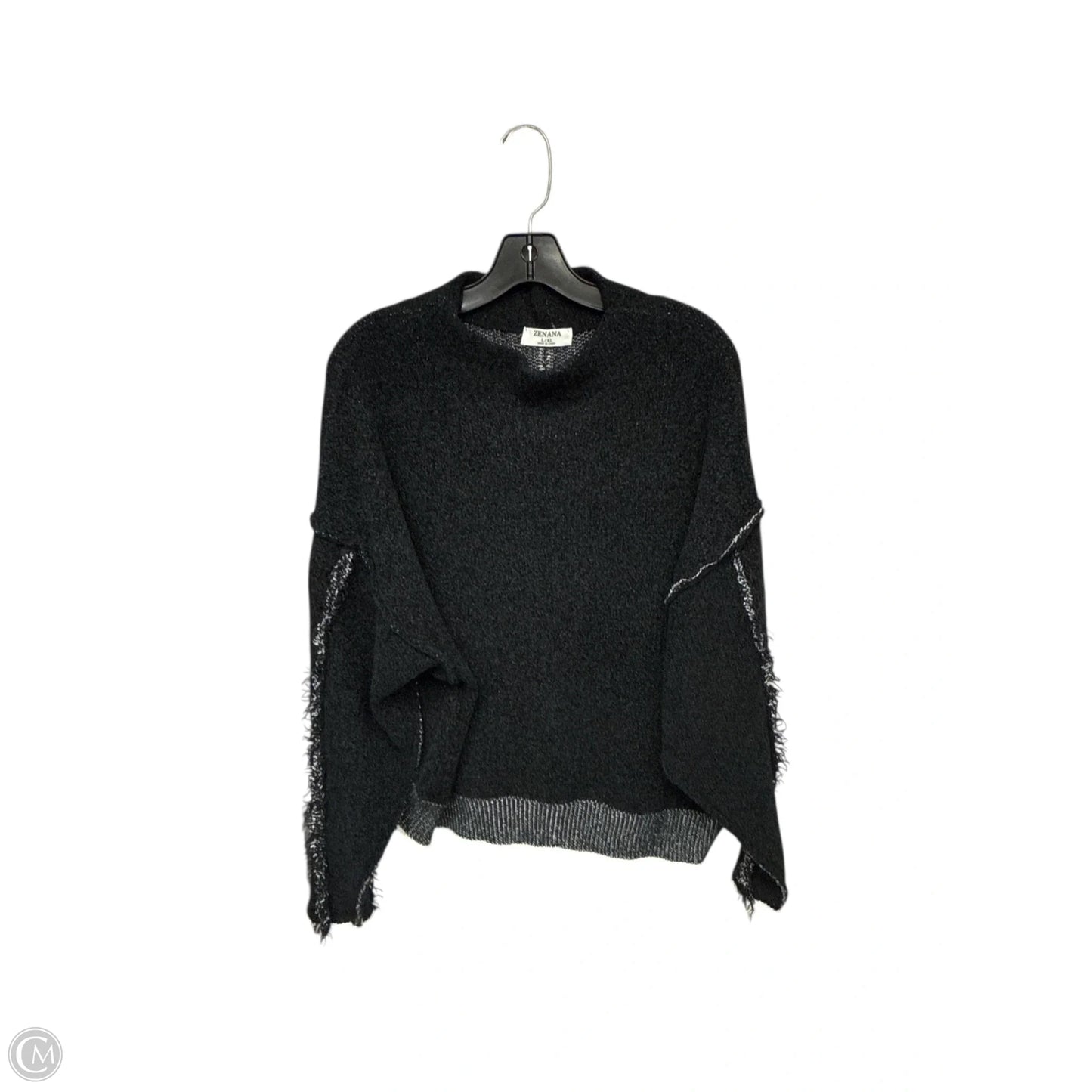 Sweater By Zenana In Black & White, Size: L