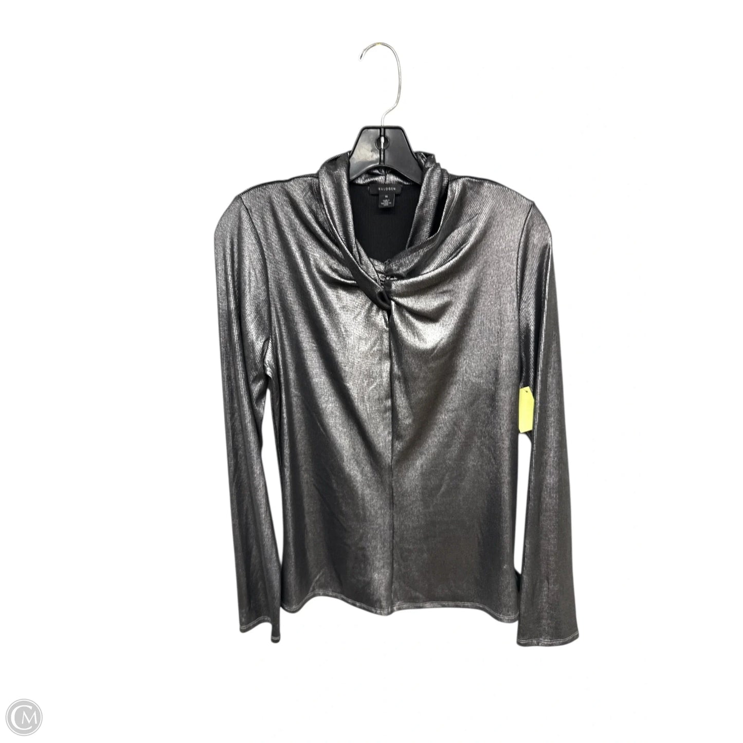 Top Long Sleeve By Halogen In Silver, Size: M