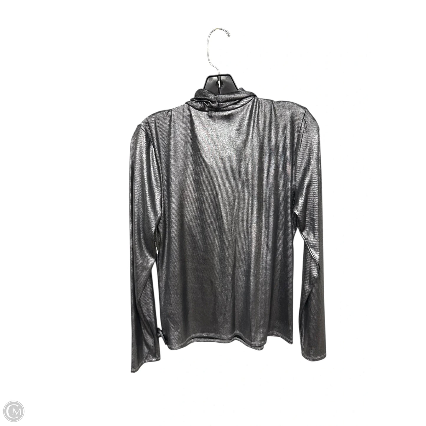 Top Long Sleeve By Halogen In Silver, Size: M