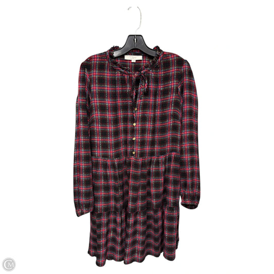 Dress Party Midi By Loft In Plaid Pattern, Size: M