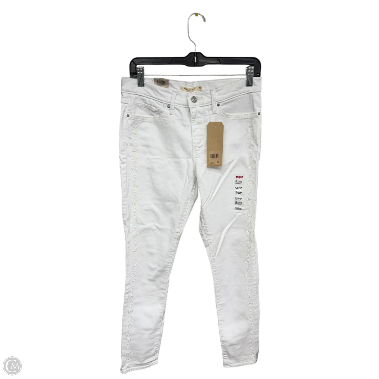 Jeans Skinny By Levis In White Denim, Size: 8