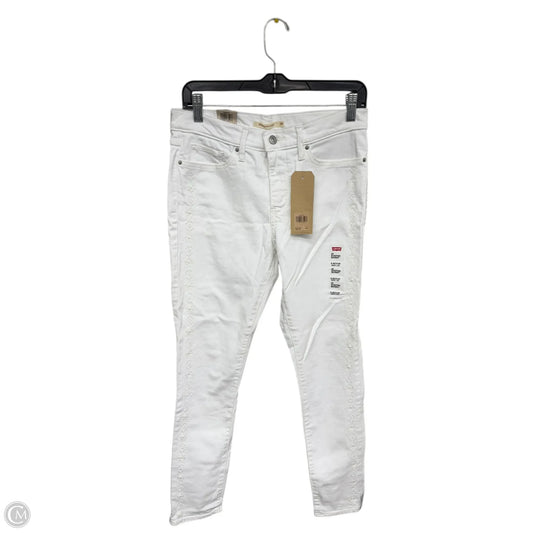 Jeans Skinny By Levis In White Denim, Size: 8