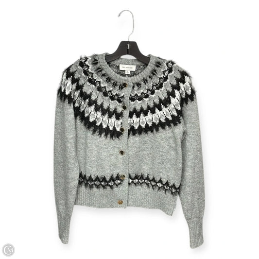 Sweater Cardigan By Free Assembly In Black & Grey, Size: S