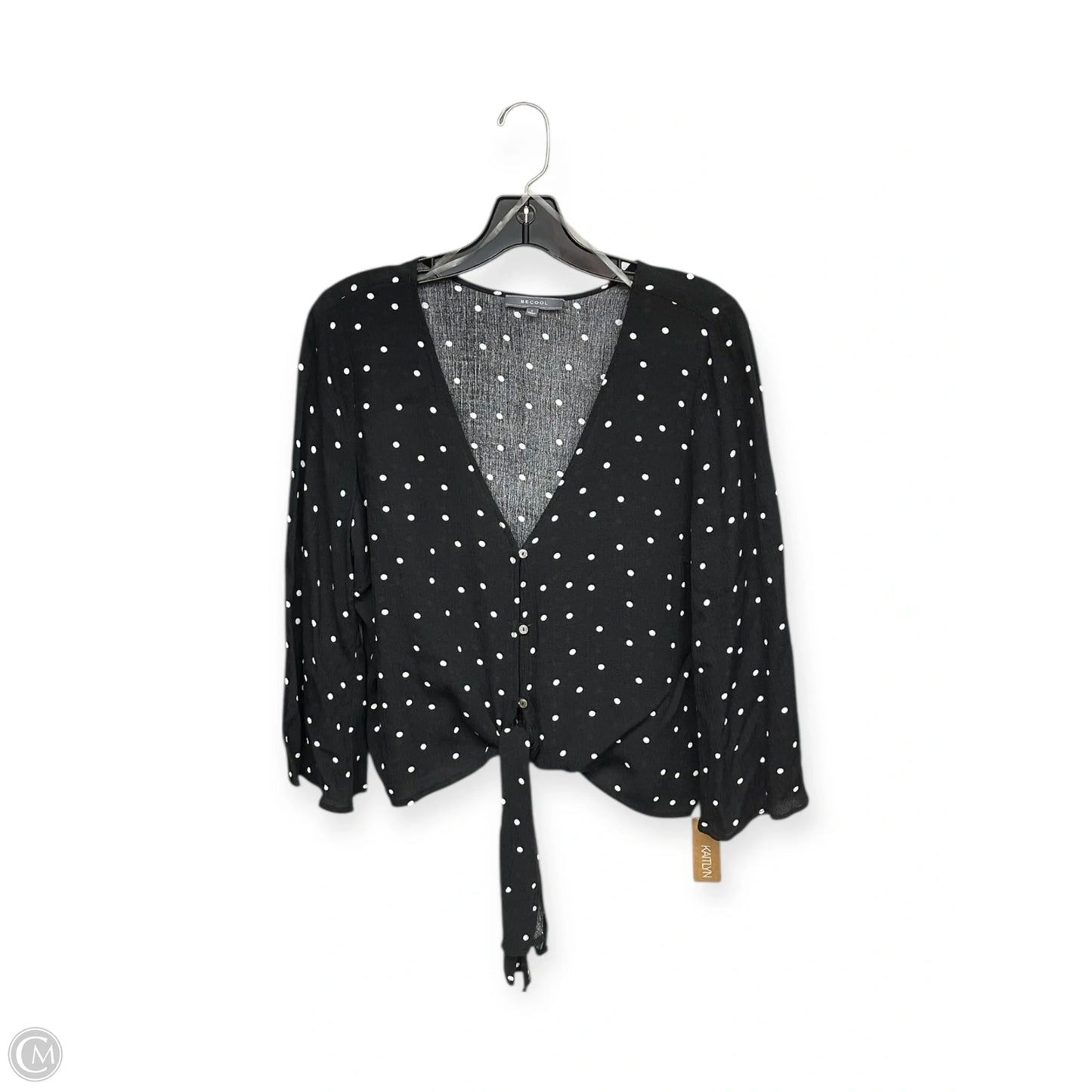 Top 3/4 Sleeve By Be Cool In Polkadot Pattern, Size: L