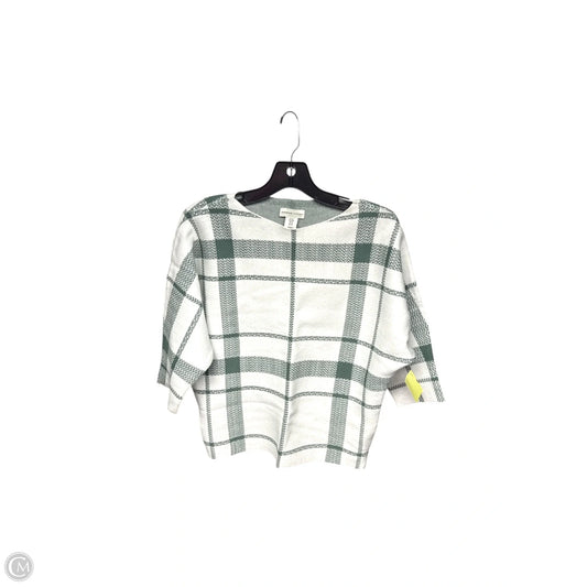 Sweater By Adrienne Vittadini In Green & White, Size: M