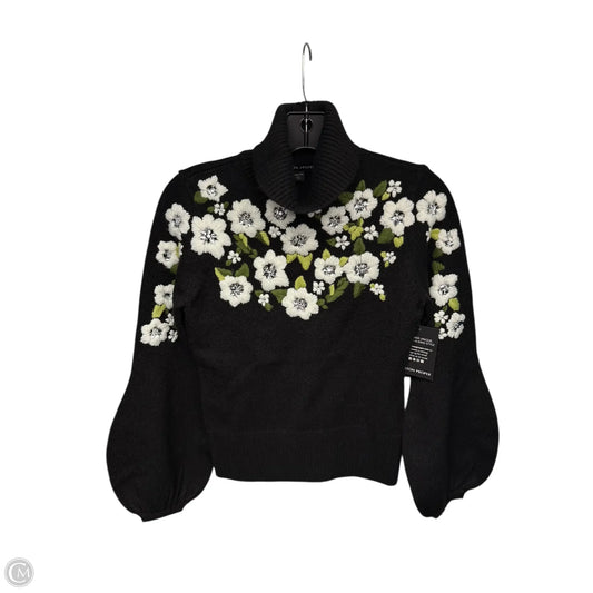 Sweater By Boston Proper In Black & Green, Size: Xxs