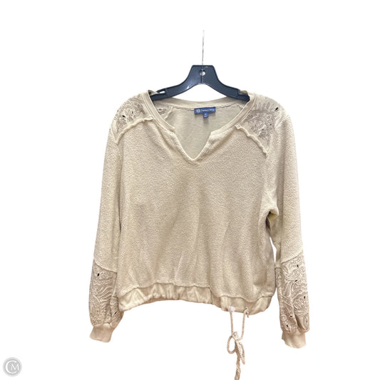 Top Long Sleeve By Democracy In Cream, Size: M