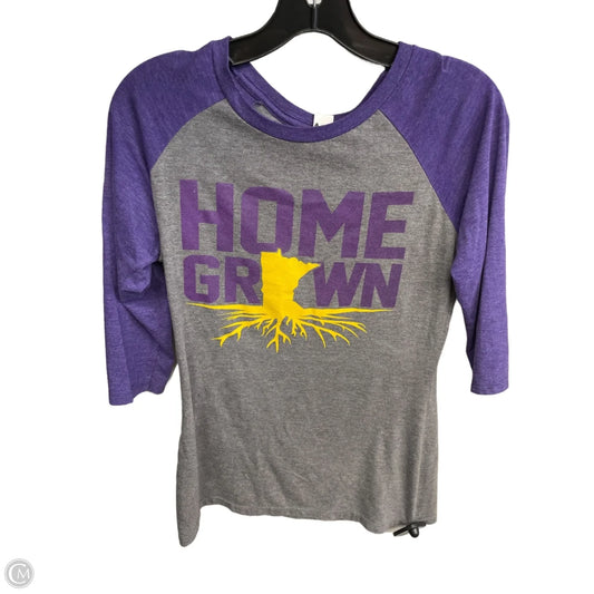 Athletic Top Long Sleeve Crewneck By Clothes Mentor In Grey & Purple, Size: S