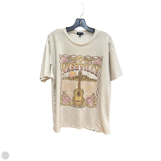 Top Short Sleeve By Originality In Pink & Tan, Size: M
