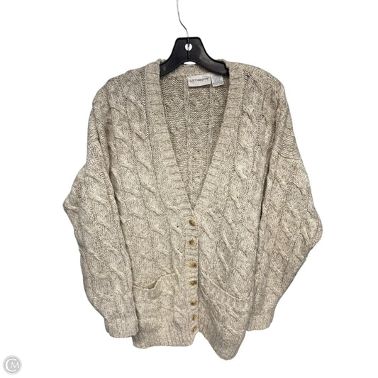 Sweater Cardigan By Liz Claiborne In Beige, Size: S