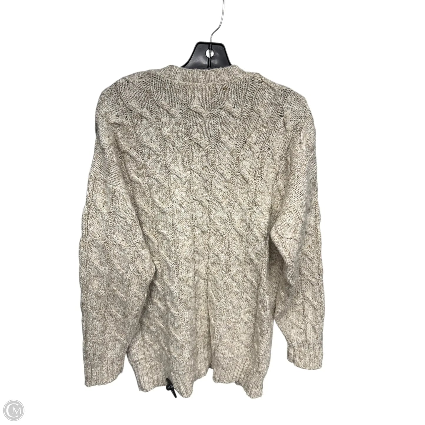 Sweater Cardigan By Liz Claiborne In Beige, Size: S