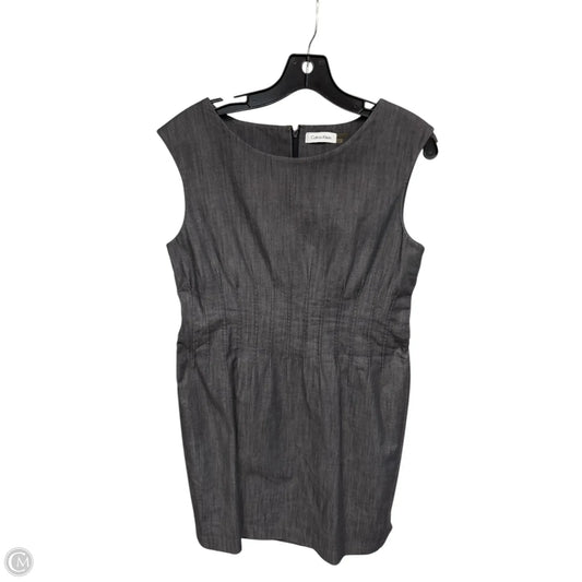 Dress Work By Calvin Klein In Grey, Size: 12p