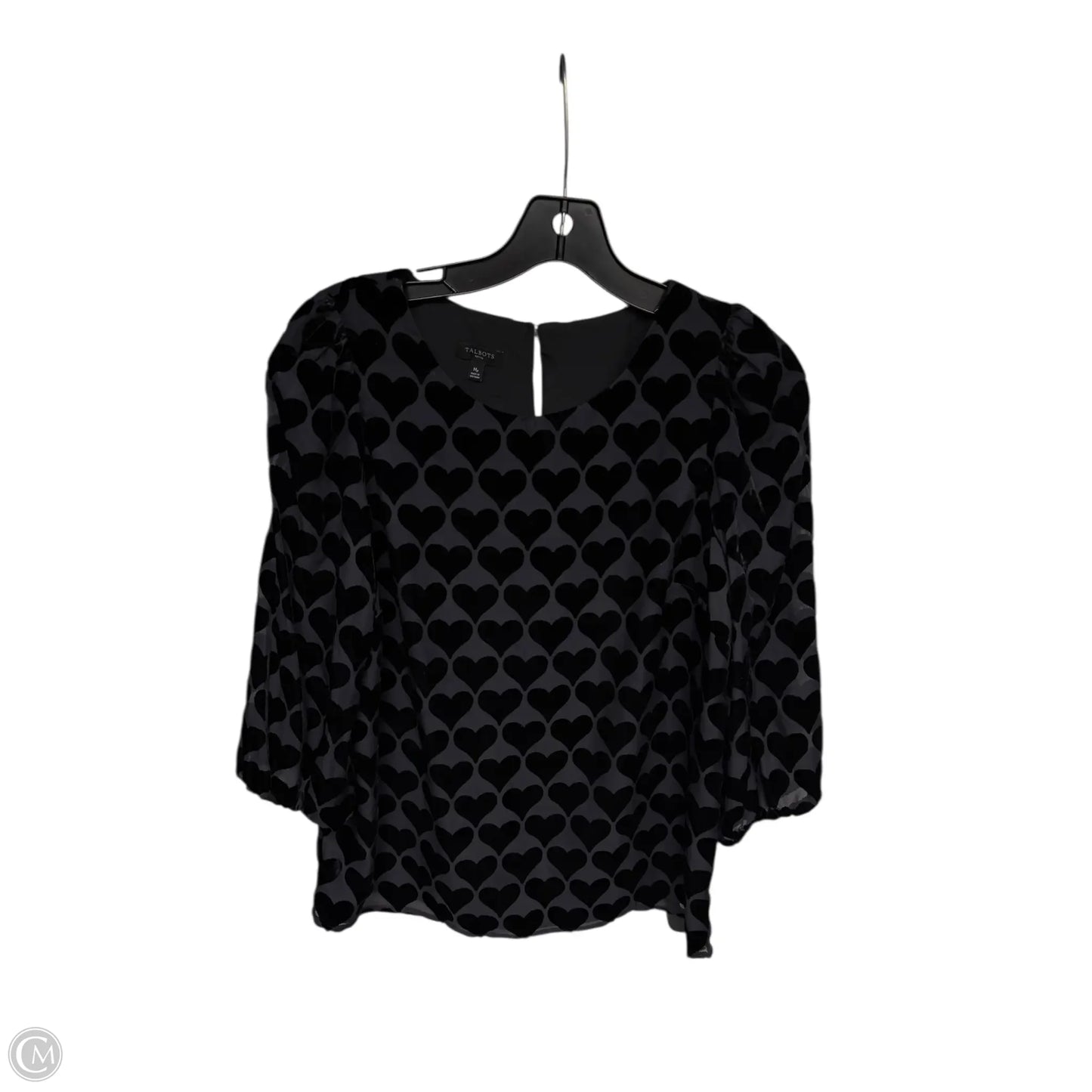 Top 3/4 Sleeve By Talbots In Black, Size: Mp